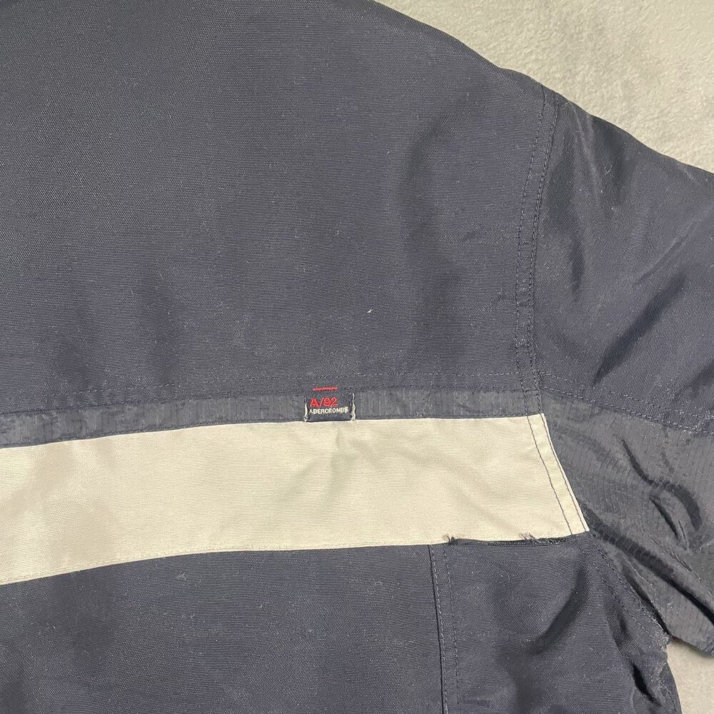 Y2K Abercrombie & Fitch A92 Jacket Mens L Fleece Lined Zip Coat Navy - Picture 16 of 16